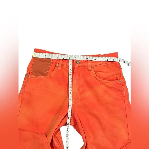 Free People We The Free Waterfalls Baggy Wide Leg Jeans Orange Size 25 - Picture 6 of 16